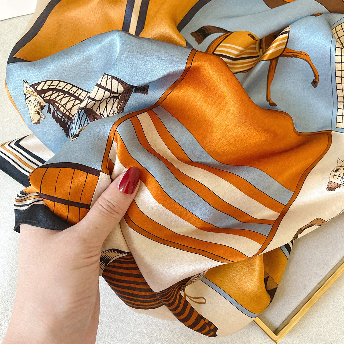 Ethnic Print Silk Scarf