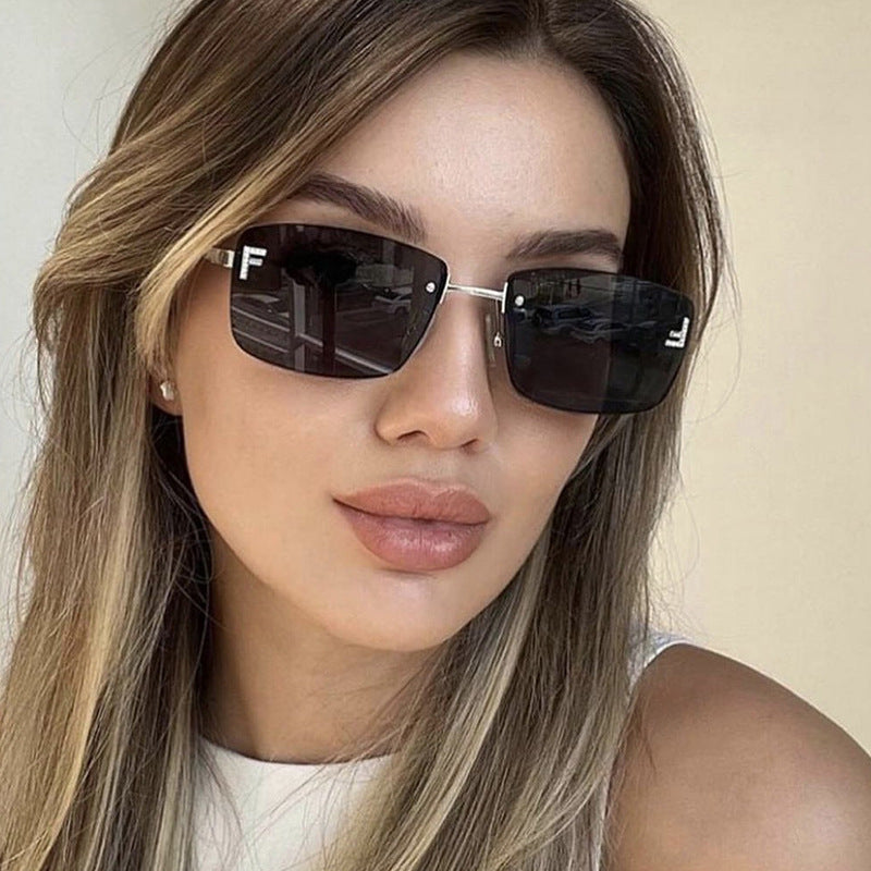 Rimless Diamond Sunglasses