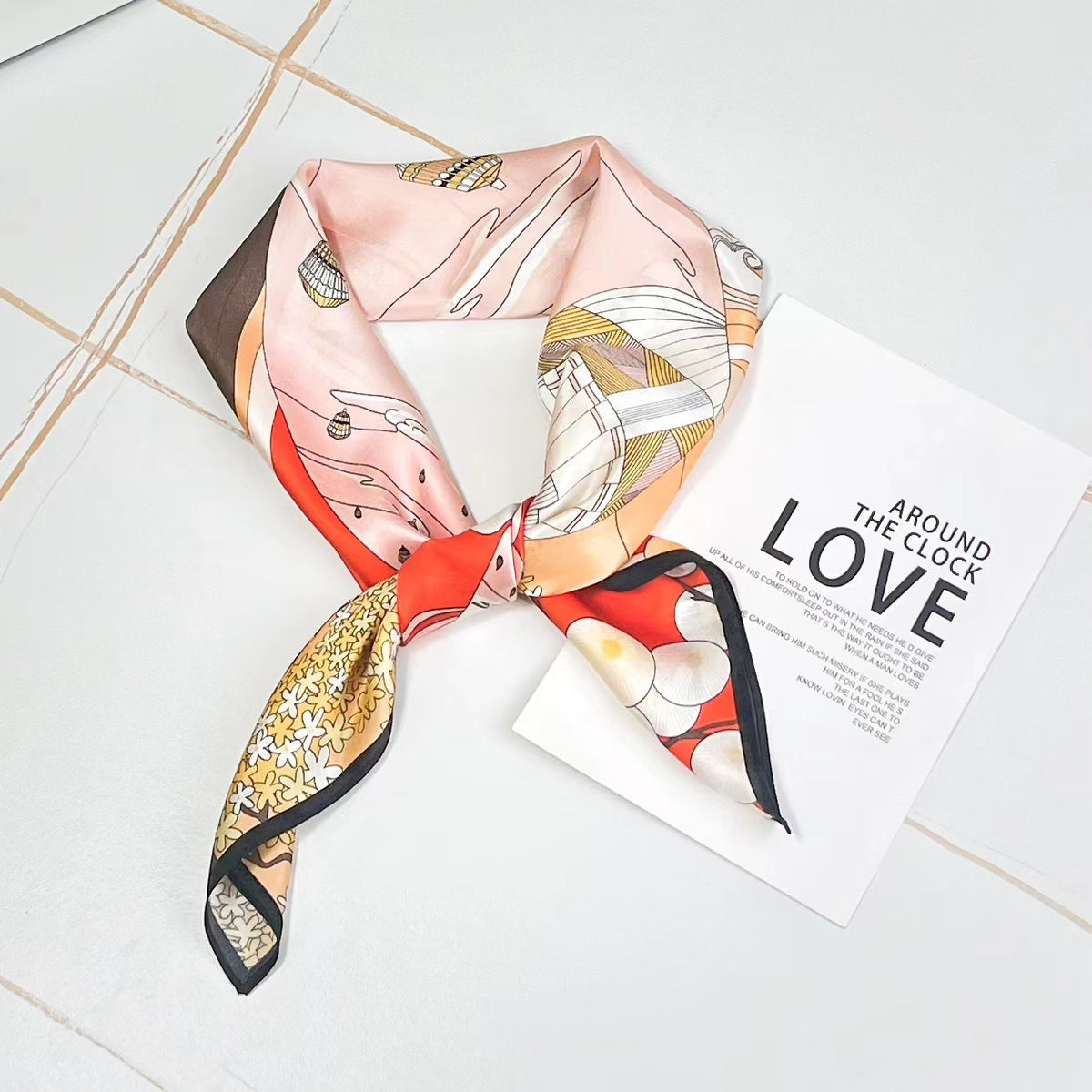 Ethnic Print Silk Scarf