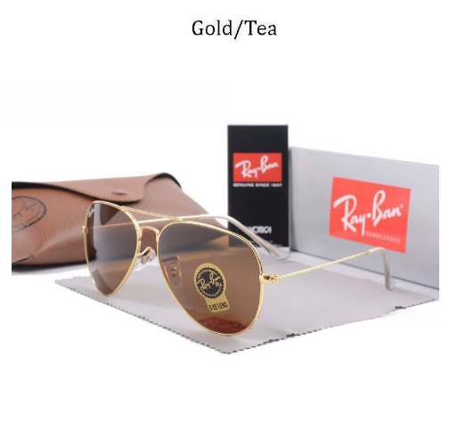 Lentes de Sol Polarizados Estilo Rana — Marco Dorado con Lente Roja UV400