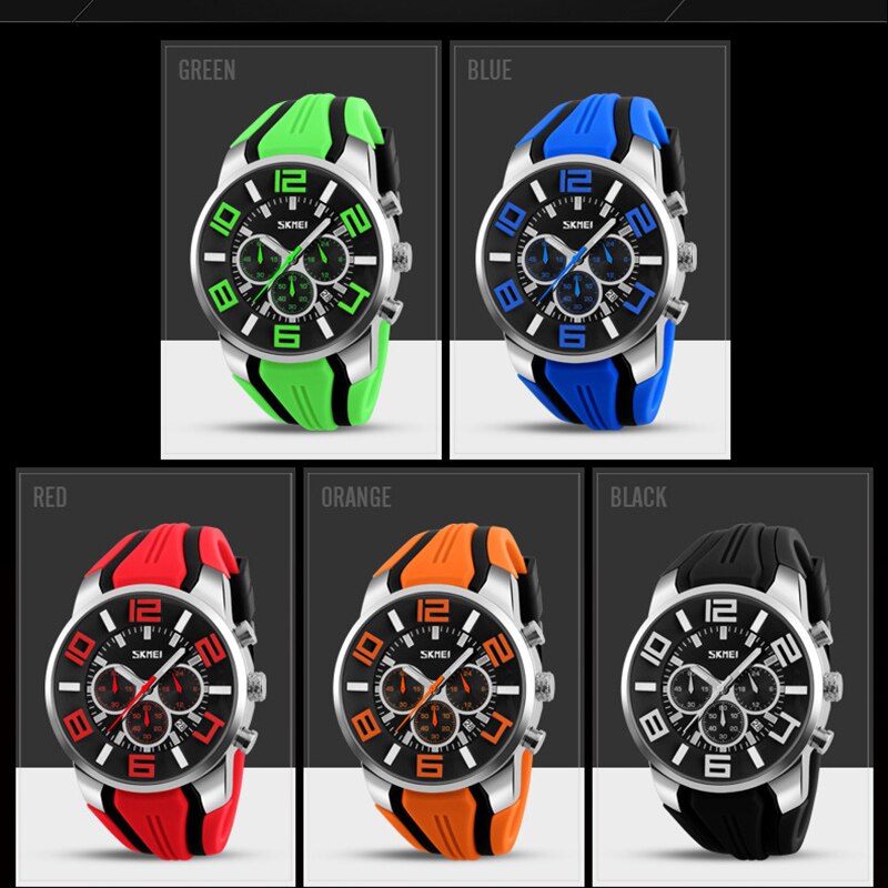 SKMEI 9128 Men's Watch — Waterproof Sport Quartz Chronograph