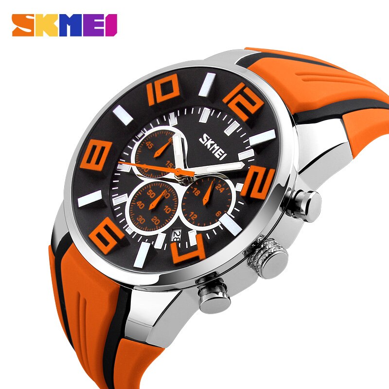 SKMEI 9128 Men's Watch — Waterproof Sport Quartz Chronograph