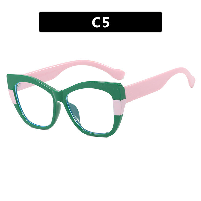 Retro Bicolor Cat-Eye Anti-Blue Light Frames