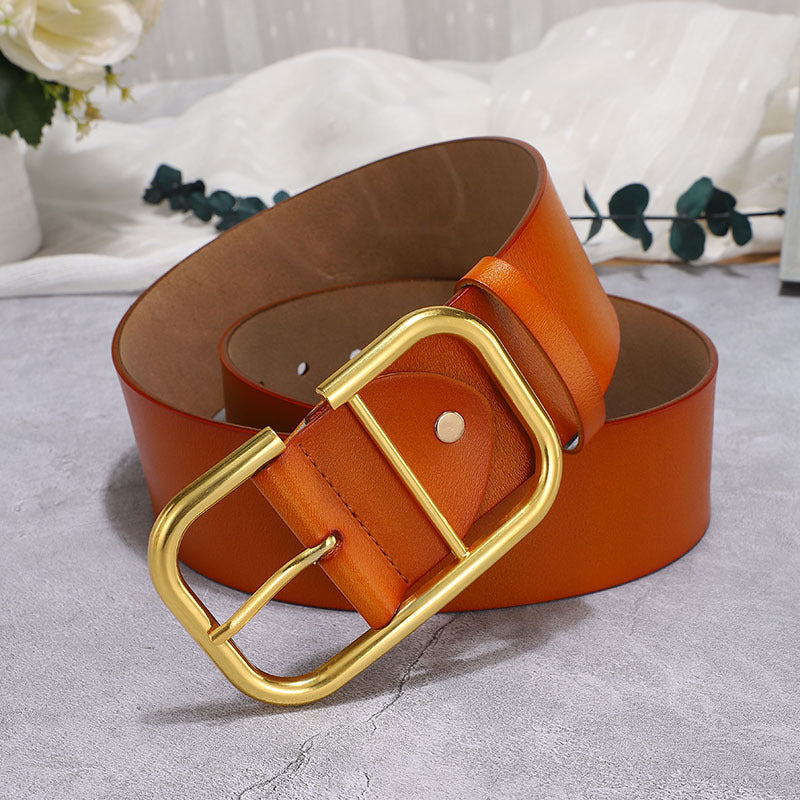 Women's Wide Cowhide Leather Belt