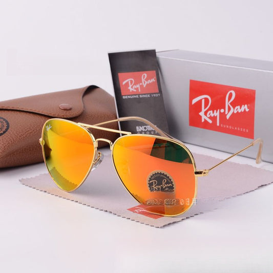 Lentes de Sol Polarizados Estilo Rana — Marco Dorado con Lente Roja UV400