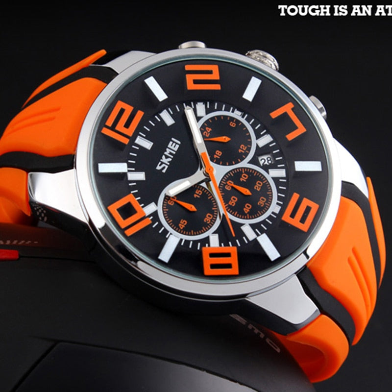 SKMEI 9128 Men's Watch — Waterproof Sport Quartz Chronograph
