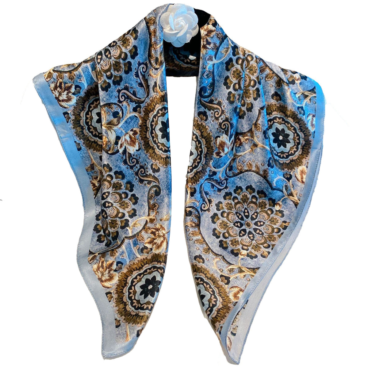 Ethnic Print Silk Scarf