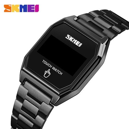 SKMEI 1679 Men's LED Touch Watch — Stainless Steel Waterproof 3ATM