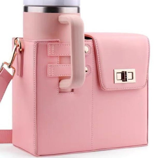 Bolso Cruzado Porta Botella Térmico para Mujer — Rosa