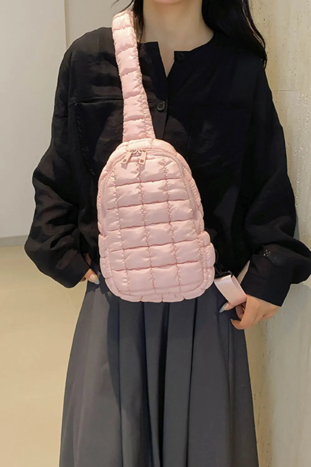 Padded Nylon Shoulder Bag