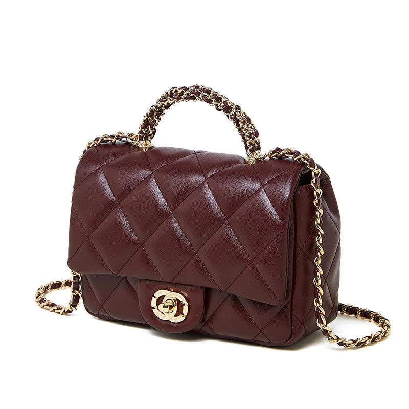 Cartera Acolchada Diamond con Cadena Metálica