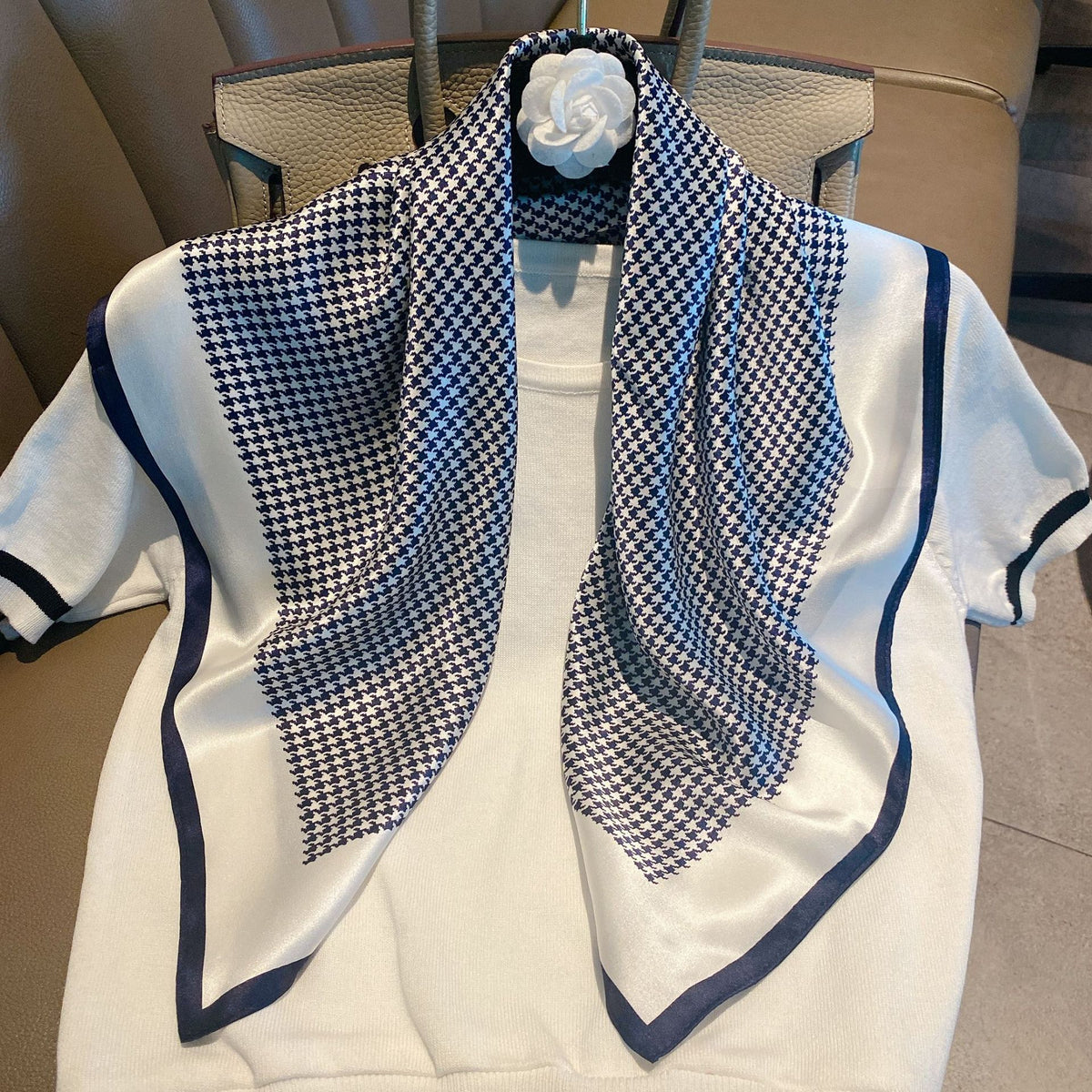Ethnic Print Silk Scarf