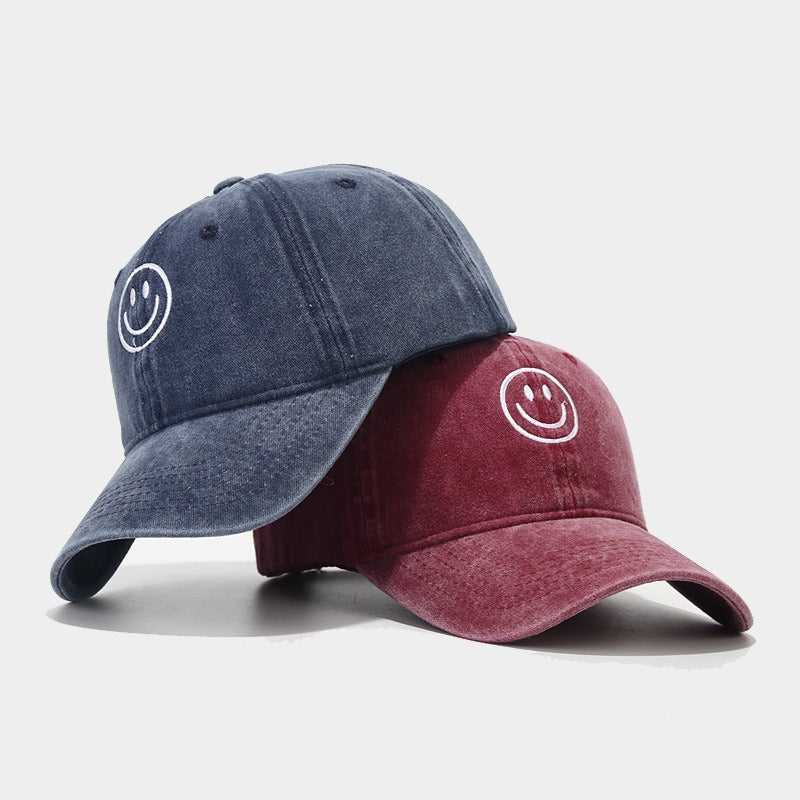 Gorra Baseball con Carita Sonriente — Techo Suave Unisex Protección Solar