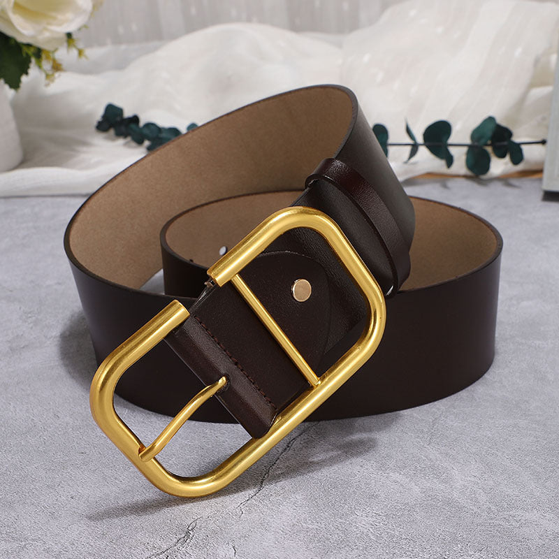 Women's Wide Cowhide Leather Belt