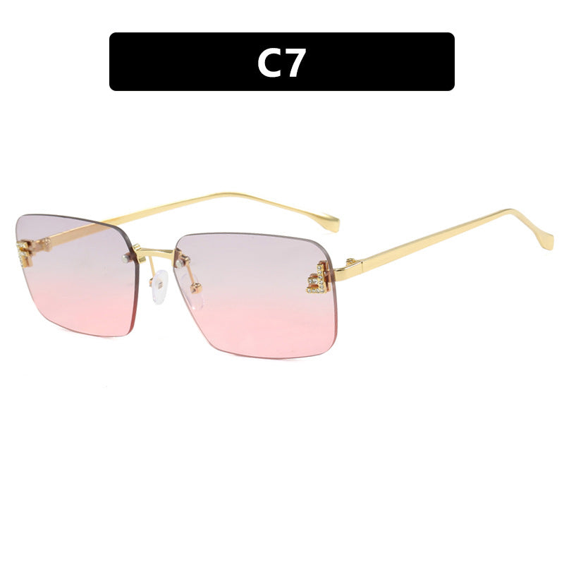 Rimless Diamond Sunglasses