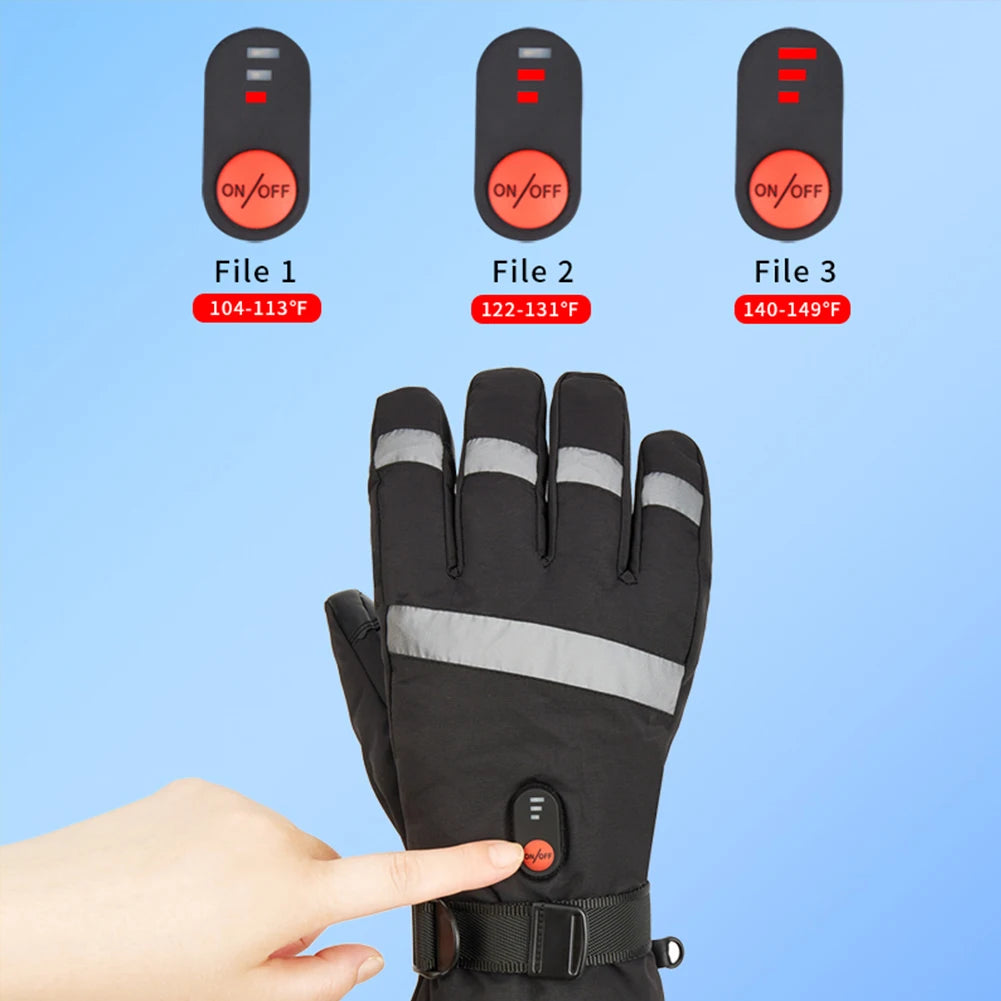 5-Finger Heated Gloves — USB Touchscreen for Skiing and Winter Sports