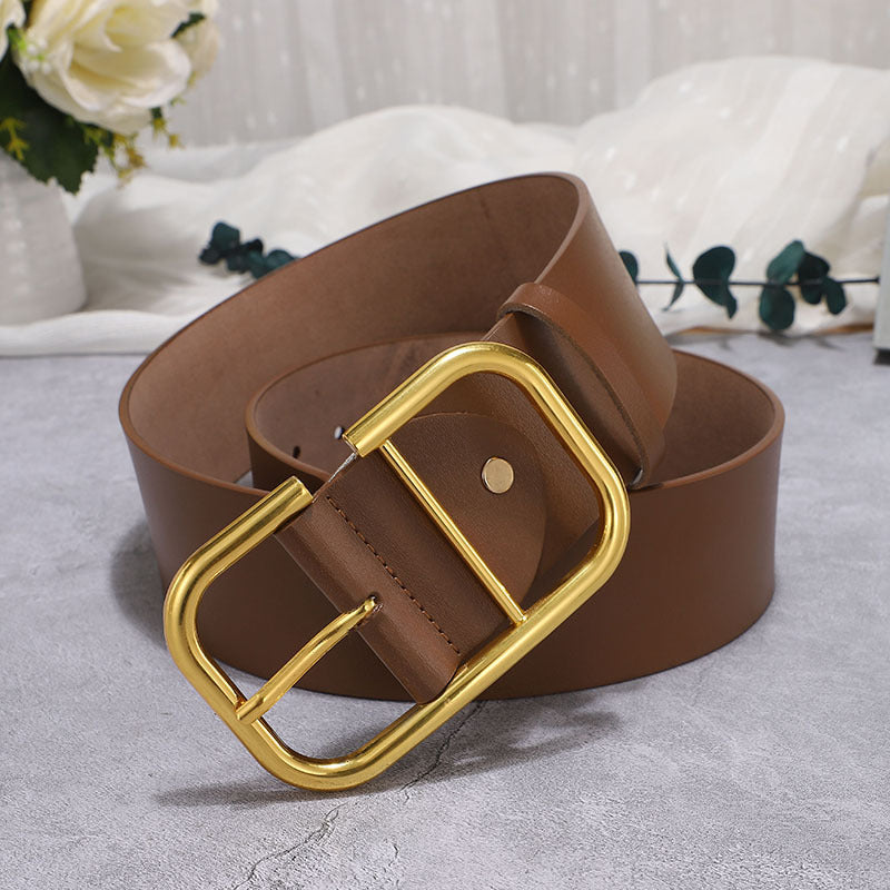 Women's Wide Cowhide Leather Belt