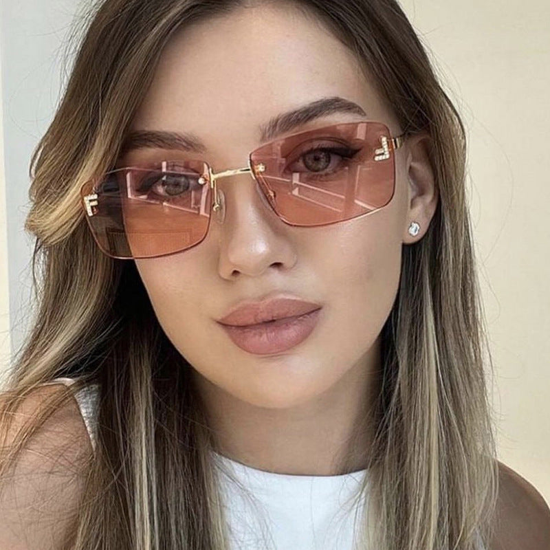 Rimless Diamond Sunglasses