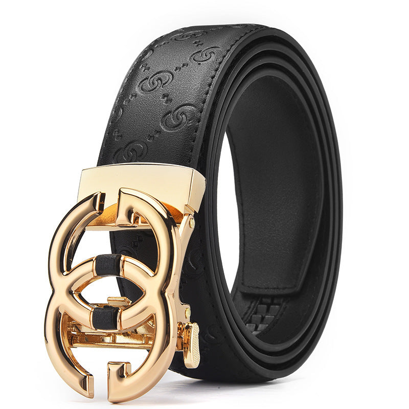 Men's Genuine Leather Belt with Automatic Buckle — Business Casual