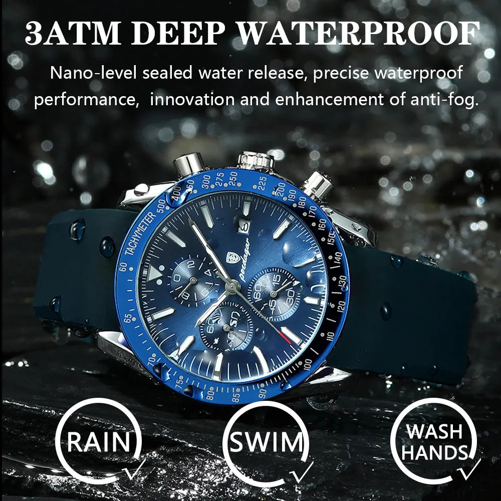 Men's Quartz Watch — Multifunctional with Luminous Nightlight Waterproof