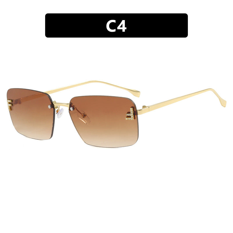 Rimless Diamond Sunglasses
