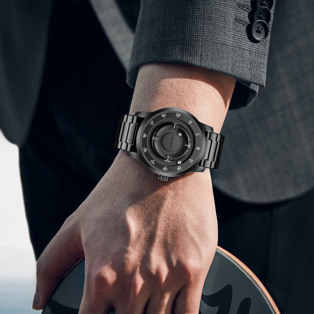 LIGE Men's Quartz Watch — Roman Numerals, Leather Strap and Multifunction